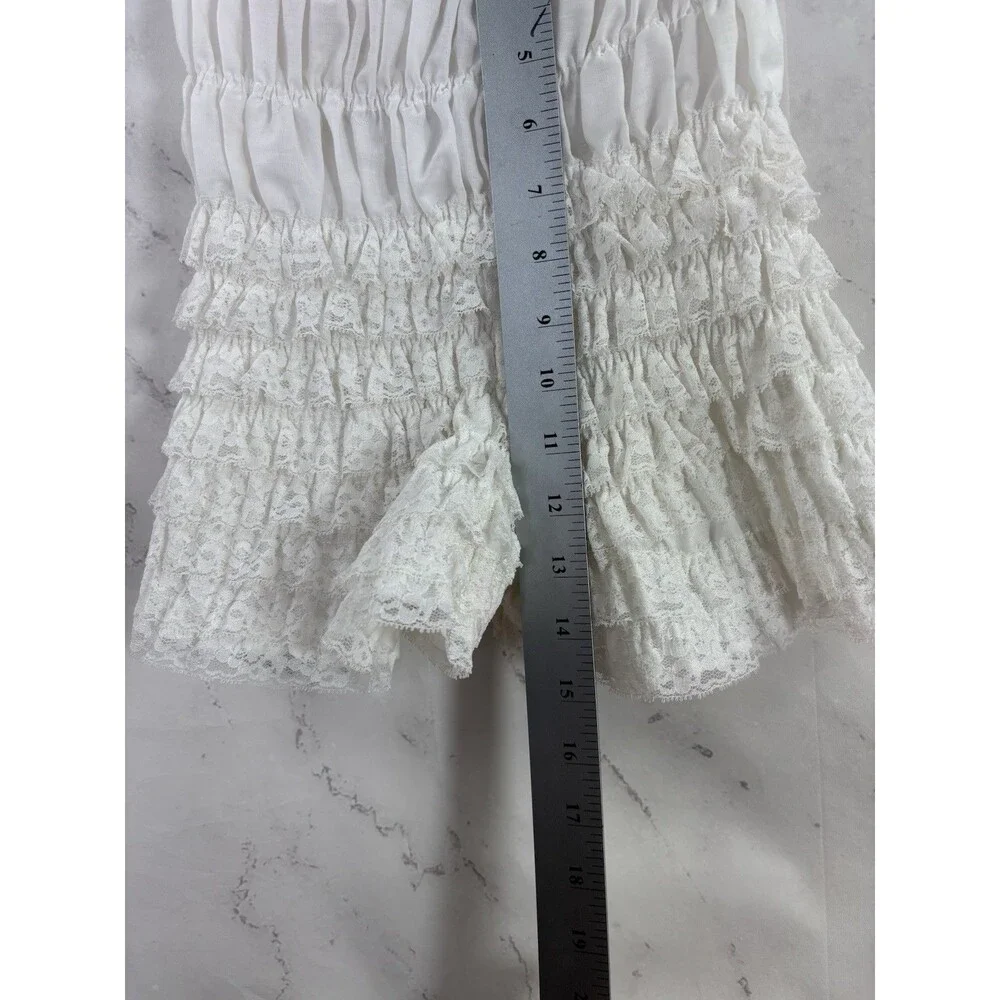 Vintage 60s Ruffled Bloomers kawaii White Pettipants M Coquette Poofy Ruffle - Picture 9 of 16